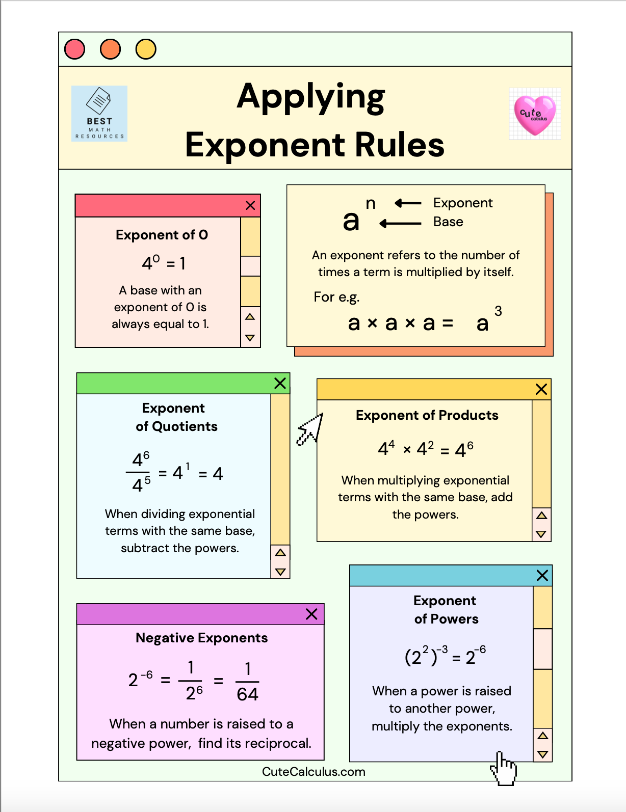 Free! Exponent Rules, Applying Exponent Rules