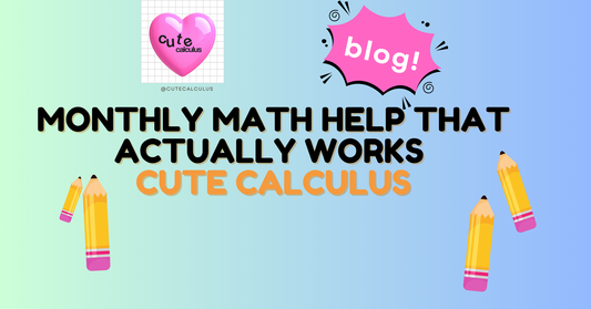 gradient background blog title Monthly Math Help that Actually Works