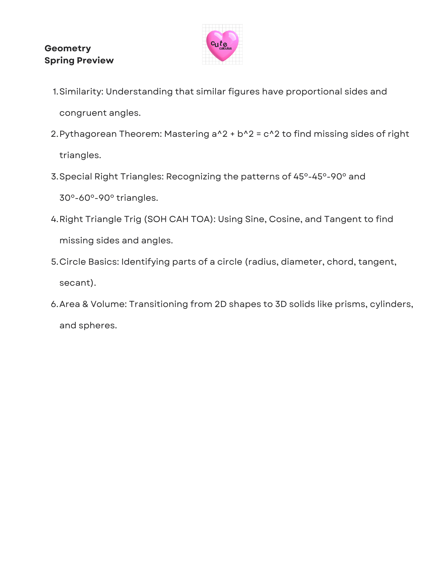 Geometry lesson preview with text on a white background