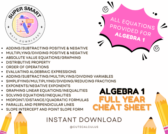 Comprehensive High School Math Reference Guides (4) Pre-Algebra–Algebra 2