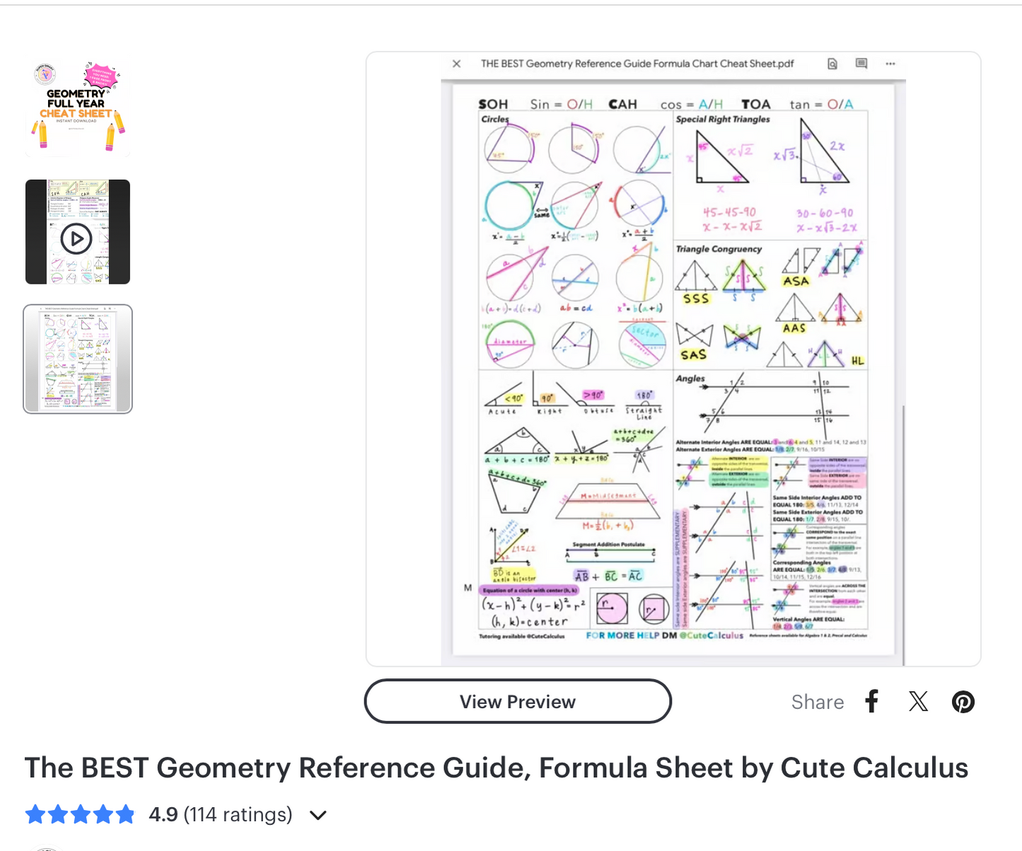 Geometry Essential Study Materials