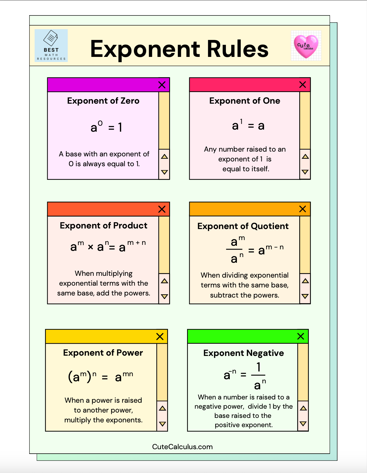 Free! Exponent Rules, Applying Exponent Rules