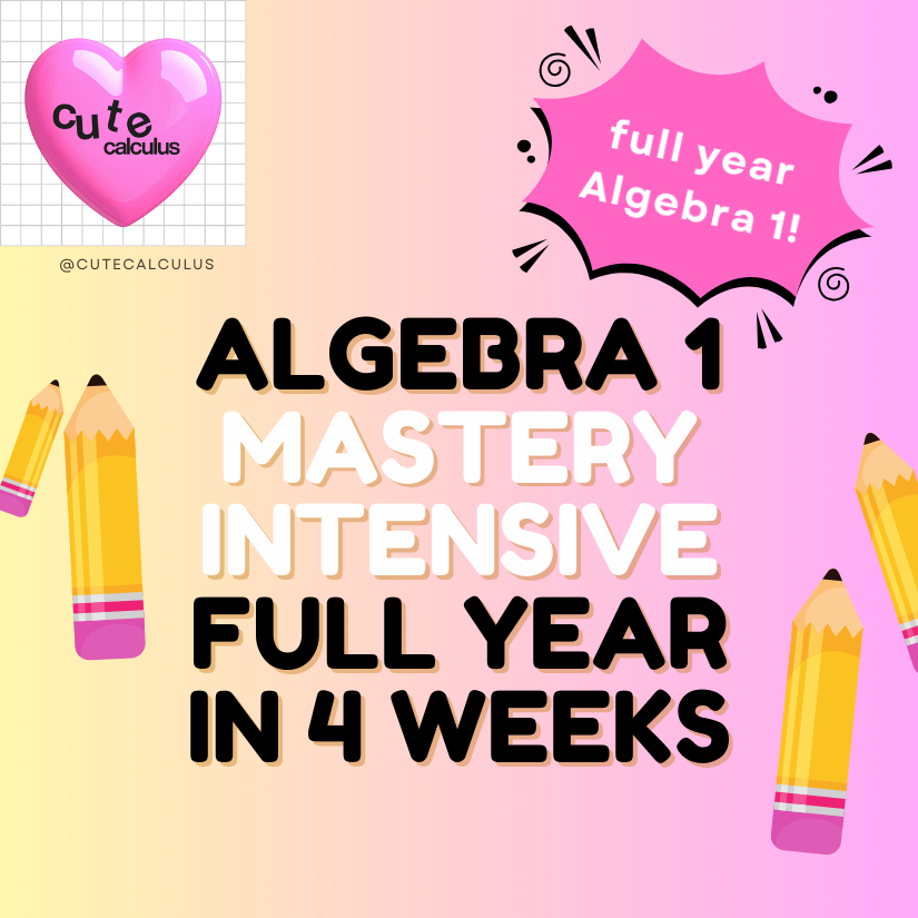 Algebra 1 Mastery Intensive: FULL YEAR IN 4 WEEKS