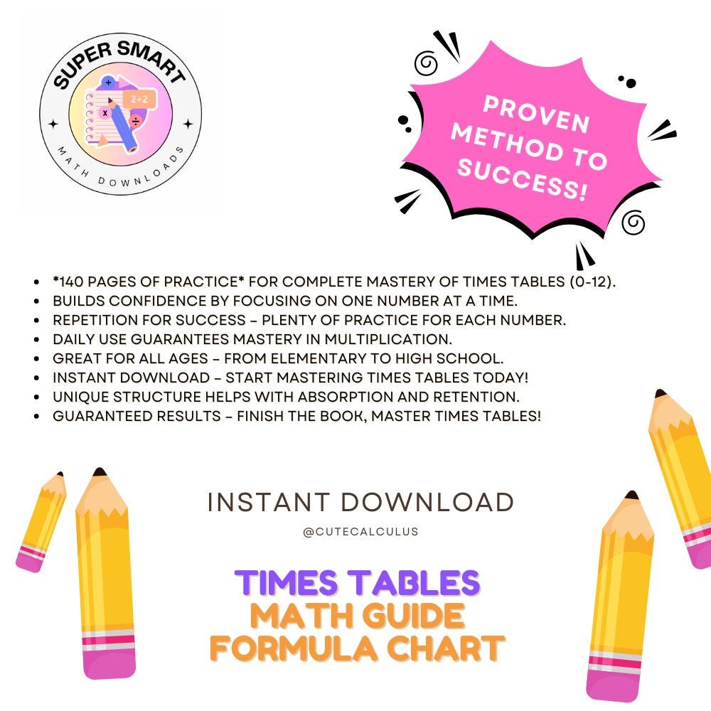 140 page Times Tables Mastery Workbook – Complete Practice for Multiplication 0 to 12 - daily repetition for guaranteed success