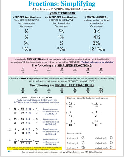 Algebra 1 Lesson Book + Step by Step Instructions | 120 pages of practice with answers - Tests over each topic | Test Prep, Finals Prep