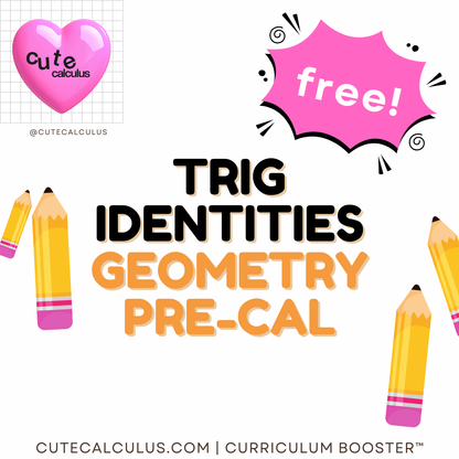 Free Trigonometry Identities cheat sheet - printable PDF guide for Geometry and Pre-Calculus