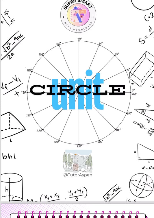 Unit Circle Study Materials | Geometry and Pre-Calculus | Reference Angles | Radians | Trigonometry | Sin Cos Tan | Test and answers
